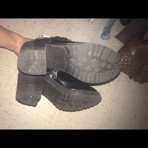 Black lace-up booties